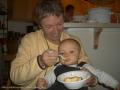 Enjoying pumpkin spice cake!