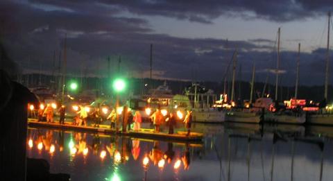 The Viking ship pulls in with St. Lucia.