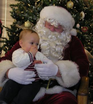 Santa scooped Sammy up!
