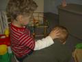 here he is palming Sam's head.