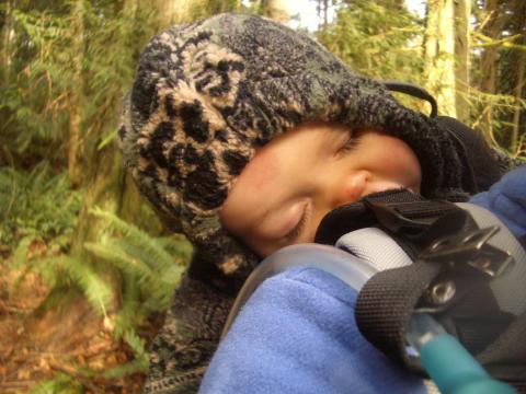 snoozing on the trail