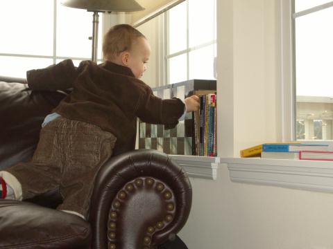 Sam LOVES books...