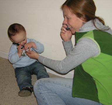 Learning to talk on the cell phone :)