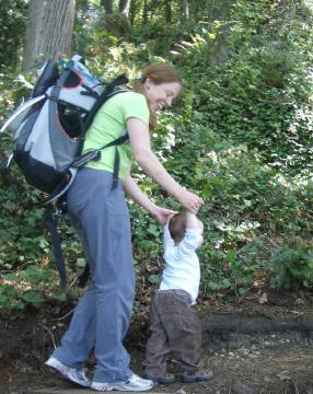 More hiking on his own two feet!
