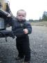Out for a hike in his hiking shoes from Tita Bear!