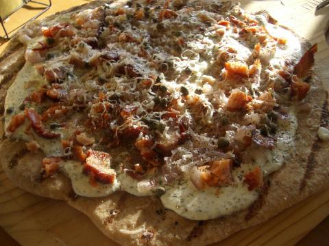 Grilled pizza as we begin to say goodbyes to friends...