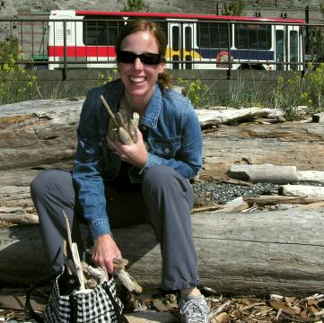 collecting driftwood to make a mirror.