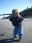 Sam had a great time checking out the beach!