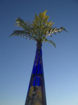 Beautiful weather - blue sky above our deck