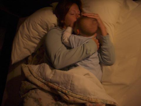 Snuggles with mommy!