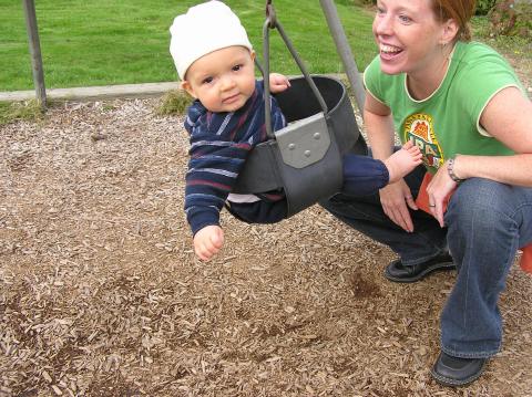 the day sam crawled - celebrating at the park!