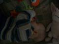 Somebody so tired he fell asleep in his playard!