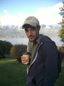 A happy Steve - beans, Lodge, salmon fishing, family.